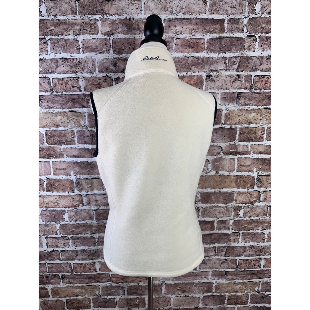 Eddie Bauer Polartec Fleece Vest Womens Medium Cream White Full Zip Outdoor - Picture 9 of 14